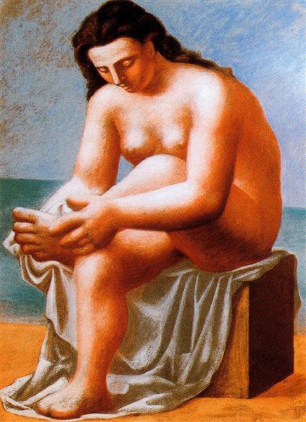 Pablo Picasso Classical Oil Painting Seated Nude Drying Her Feet